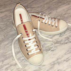 Prada Women's Auth Patent Leather Sneakers 37/US 7